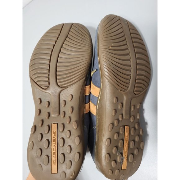 Skechers Critics Men's Blue Tan Striped Leather Oxford Shoes, 10 - SN 60043 - Picture 7 of 7